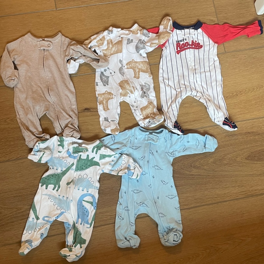 Preemie Boys Carter’s Footed Pajamas